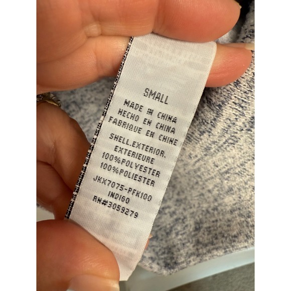 Thread & Supply Full Zip Up Jacket Women's‎ S Blue/Gray Knit Thumb Hole Pockets - Picture 8 of 10